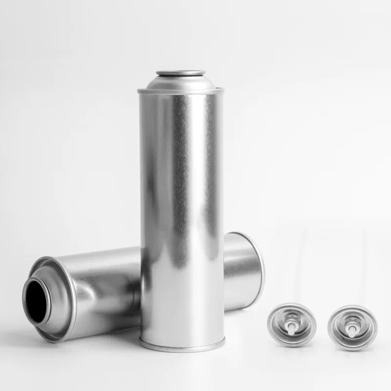 Aerosol can bodies with valve components for pressure spray can manufacturing